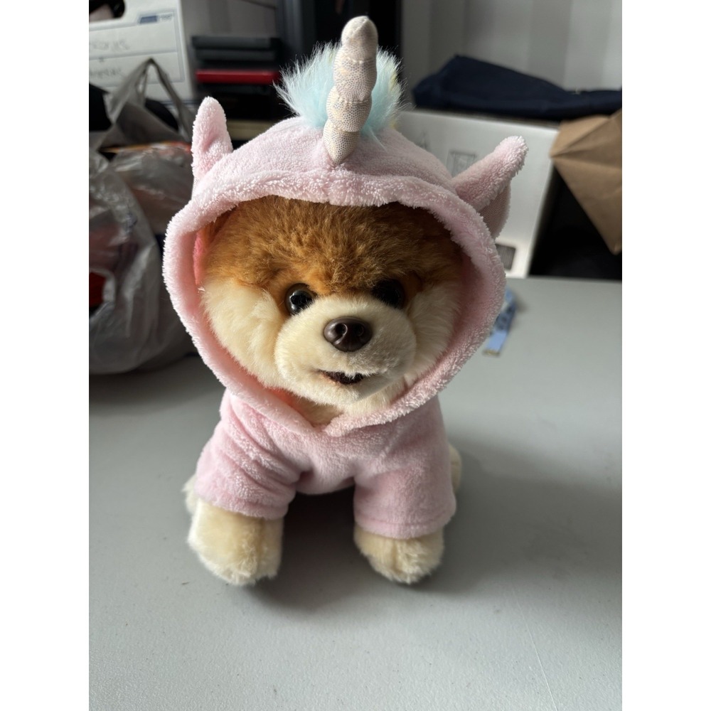 Unicorn Boo Gund World's Cutest Dog Plush Stuffed Animal Hoodie Pink Sparkle 9"